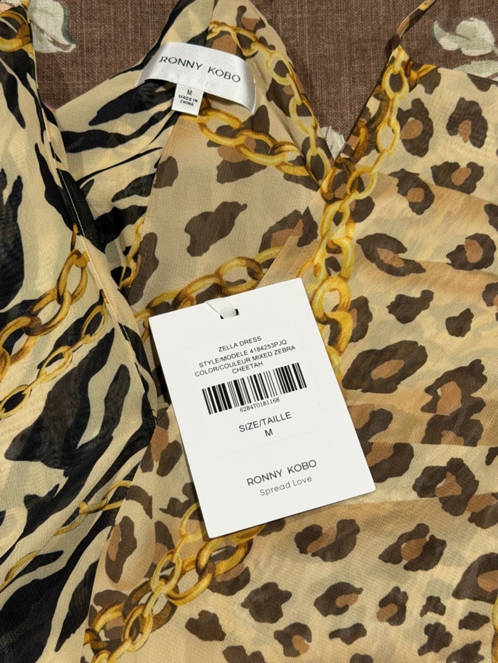 Ronny Kobo Zella Strapless Maxi Dress - Beige and Brown Leopard - Picture 11 of 11